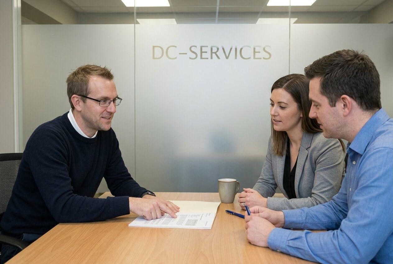 In discussion during a meeting-room review